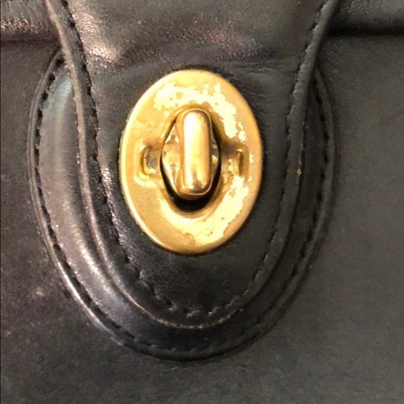Vintage Coach Willis Black Leather Bag - Picture 6 of 7